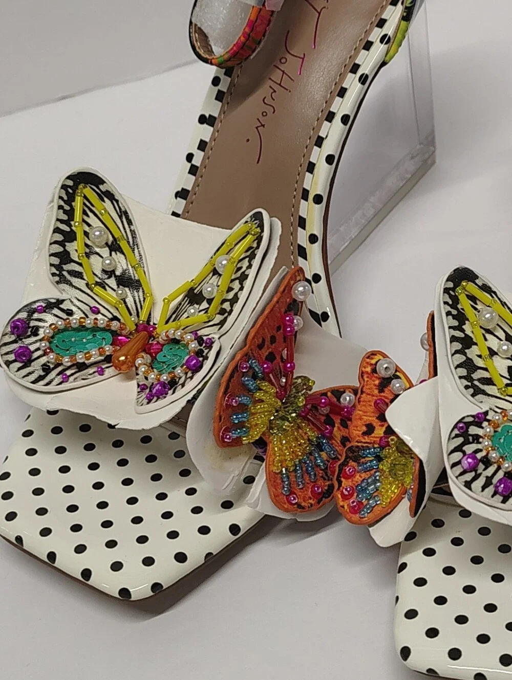 *NEW* Betsey Johnson Marloe Beaded Butterfly Embellished Dot Wedges RARE Sz 7 - Picture 10 of 10